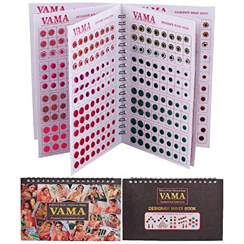 Vama Fashions Multicolour Plain Glitter Sparkle Shaded Crystal Diamond Stone Bindi Booklet Reusable Self-Adhesive Sticker For Women (Designer Bindi Book)