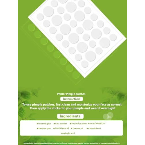 Pristar 36 Pimple Patches For Face, 2% Salicylic Acid Patch For Acne Treatment, Pimple Patch For All Skin Types, Acne Patches For Face - Invisible Facial Stickers Covers
