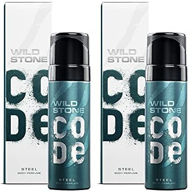 Wild Stone Code Steel No Gas Body Perfume For Men, Long Lasting Refreshing Fragrance For Office Wear, Pack Of 2 (120Ml Each, Spray)