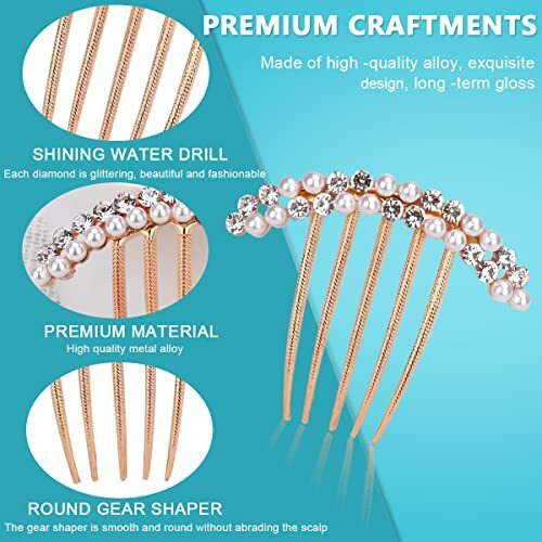 Palay 3 Pcs Pearl Claw Hair Clips Side Comb Rhinestone French Hairpins Metal Decorative Hair Bun Clips Hair Accessories For Women Girls Gift
