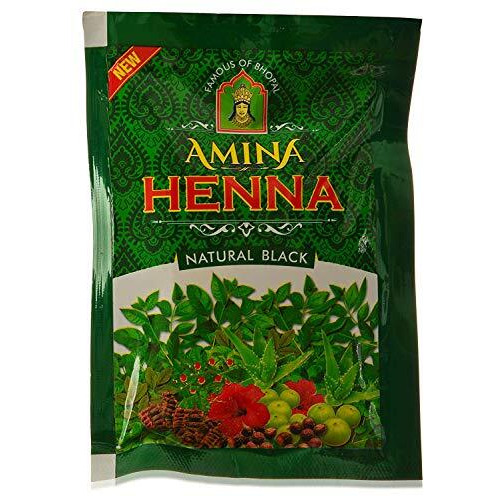 Amina Henna Natural Black Hair Colour Heena Mehndi, 25 G (Pack Of 6)