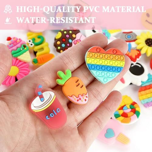 Maycreate 30Pcs Clog Slippers Charms Assorted Cartoon Clog Slipper Charms For Girls Rubber Charms For Clogs Slipper Casual Clogs Decoration Charms Fashion Clogs Charms, Black