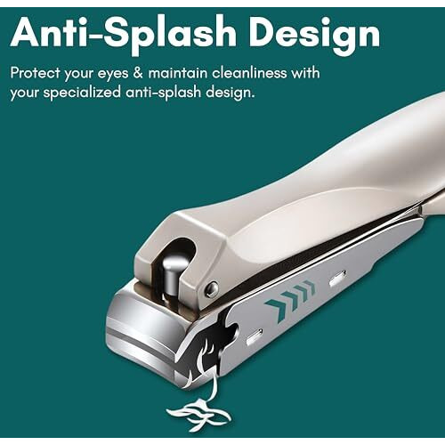 Beaut Secrets Curved Nail Cutter With Nail File, Anti-Splash Design, Stainless Steel, Ideal For Fingernail And Toenail, Ingrown Toe Nail Remover, Nail Clipper For Men Women (Premium | 16A)
