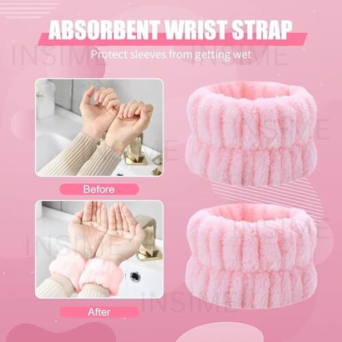 Insime Facial Spa Head Band For Women | Facial Makeup Headband For Women Stylish Face Wash Hair Band For Facial Time | Beauty Skincare Hairband For Women Stylish With Wrist Towel Band