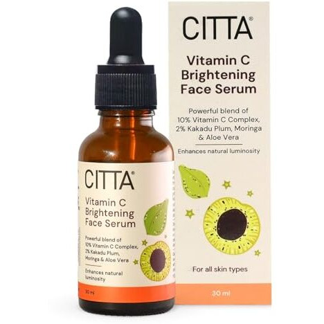 Citta Vitamin C Brightening Face Serum For Glowing Skin | Triple Power Brightening Formula | Vitamin C Serum For Pigmentation | Ascorbic Acid | Kakadu Plum Vitamin C Serum | For All Skin Types | Face Serum | Men & Women | 30 Ml