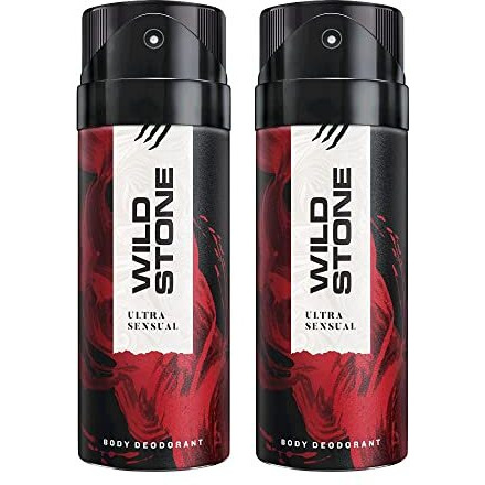 Wild Stone Ultra Sensual Long Lasting Spray Deodorant For Men, Pack Of 2 (225Ml Each)
