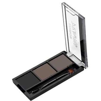 Three Shades Eyebrow Palette | Waterproof Eyebrow Filler With Brush, Ultimate Eyebrow Drawing Dual Side Brush, Non Transfer Eyebrow Definer Palette For Girls, (Dark Grey, Cloudy Grey, Ironside Grey).