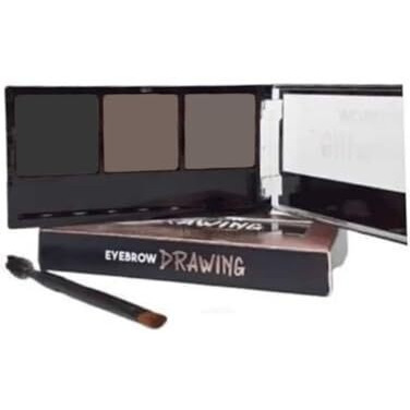 Three Shades Eyebrow Palette | Waterproof Eyebrow Filler With Brush, Ultimate Eyebrow Drawing Dual Side Brush, Non Transfer Eyebrow Definer Palette For Girls, (Dark Grey, Cloudy Grey, Ironside Grey).