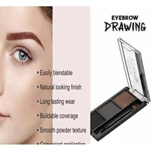 Three Shades Eyebrow Palette | Waterproof Eyebrow Filler With Brush, Ultimate Eyebrow Drawing Dual Side Brush, Non Transfer Eyebrow Definer Palette For Girls, (Dark Grey, Cloudy Grey, Ironside Grey).