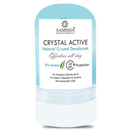 Roll On Deo For Women & Men - Crystal Deodorant Roll On, Natural Alum Stone Deo Stick, Long-Lasting, Unscented Deo Roll On, 0% Alcohol, No Aluminum, Single Ingredient Underarm Roll On By Samisha