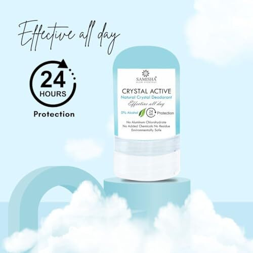 Roll On Deo For Women & Men - Crystal Deodorant Roll On, Natural Alum Stone Deo Stick, Long-Lasting, Unscented Deo Roll On, 0% Alcohol, No Aluminum, Single Ingredient Underarm Roll On By Samisha