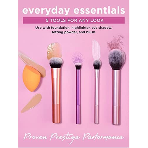 Urbanmac Artist Essentials Complete Face Makeup Brush Set For Makeup Artist Inspired Looks, 5 Count (Pack Of 1) Multicolor