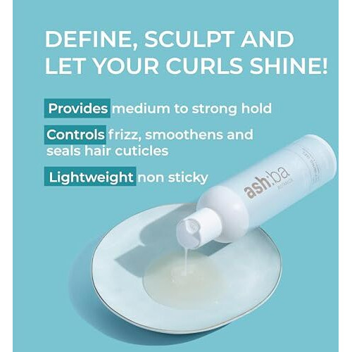 Ashba Botanics Curl Defining Gel For Curly & Wavy Hair | Enhances Curls, Controls Frizz & Medium-Strong Hold For Women & Men | With Rosemary, Amino Proteins & Chamomile | Silicone Free - 50 Ml