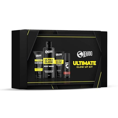 Beardo Ultimate Glow Up Kit - Grooming Kit For Men | Ultra Glow Facewash | Ultra Glow Face Cream For Glowing Skin With Spf |Ultra Glow Body Wash | Whisky Smoke Perfume Body Spray For Men | Gift Hamper For Men | Valentines Day Gift For Husband | Gift For Boyfriend | Gift For Men
