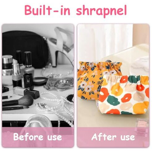 Maycreate 6Pcs Small Pouches For Women, Mini Makeup Pouch, Cute Print Oxford Cloth Coin Purse Pocket Cosmetic Bag Travel Organizer For Lipstick Jewelry Earphones - Self-Closing