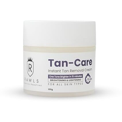 Rawls Tan Care Cream For Instant Tan Removal In 15 Min & Helps To Restore Radiant Glow ,Enriched With Coconut & Carrot Seed Oil, And Olive Oil For All Skin Types - 100 Ml