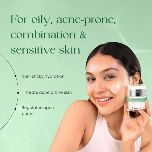 Skininspired Mattifying Gel Face Moisturizer (50G)- For Oily, Combination And Sensitive Skin | Hydrating Ultra Light Oil Free Face Cream | Non Greasy | For Women & Men