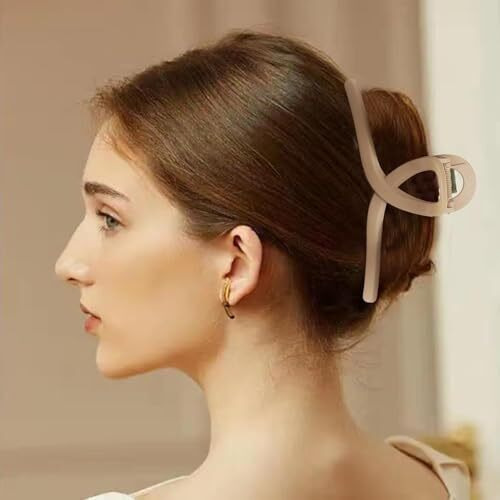 Pactiv 3.5 Inch Hair Claw Clips Large No Slip Big Matte Jaw Butterfly Clip For Thin Fine Thick Hair Women And Girls (Pack Of 3) Multicolor