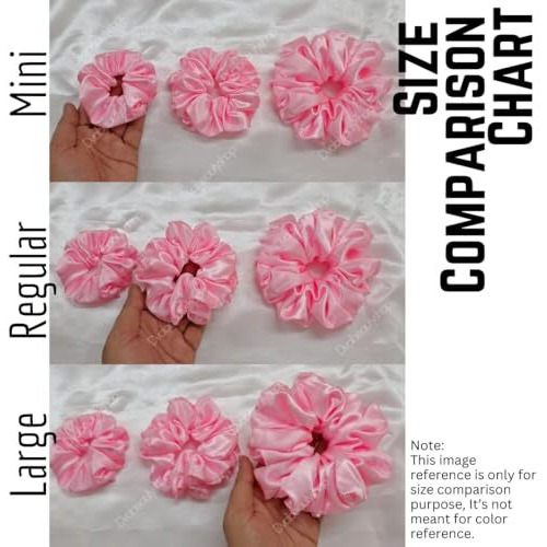 Dvabeautyshop Scrunchies For Women, Pack Of 10, Satin Scrunchies (Black, Mini)