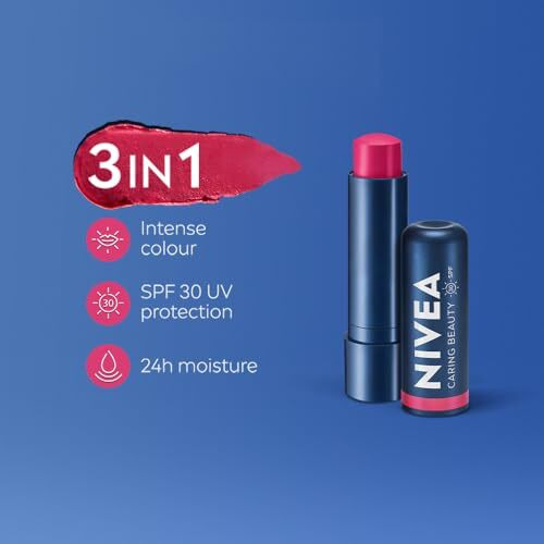 Nivea Lip Caring Beauty Pink Lip Balm | Lip & Cheek Tint With Spf 30