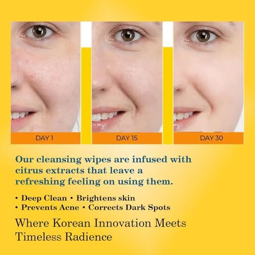 Kojic Acid And Turmeric Cleansing Pads For Face, Dark Spots, Kojic And Turmeric Cleansing Pads, Suitable For All Skin Types - (1Pec -60 Pcs)