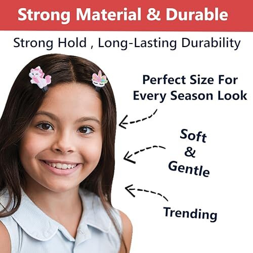 Temperia (1 Pack - 10 Clips) Hair Clips For Girl Kids - Girls Gift Items For Birthday - Cute Hair Clips & Pins Set For Baby & Small Girls - Girl Hair Accessories (Random Colors & Designs) (Mn01)