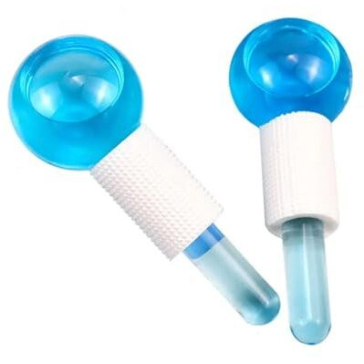 Zuvexa Facial Ice Globe Smart Cool Face Roller Ball | Facial Massage Tools For Neck Eye Circle Reduce | Anti Ageing Wrinkles Soothing Firming Skin Crystal Ice Roller (Pack Of 2)