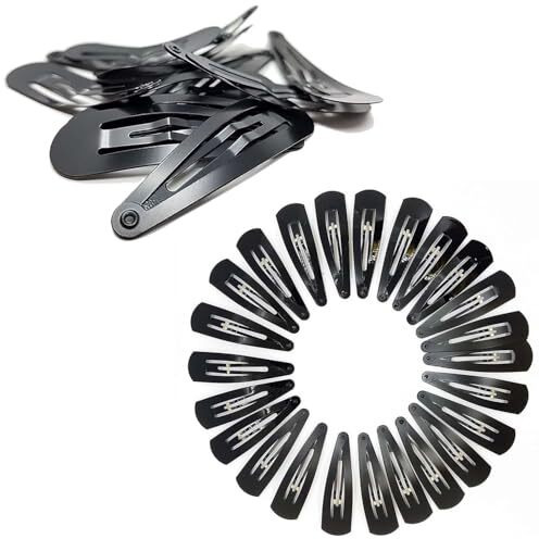 Temperia Tic Tac Hair Clips For Girls (Pack Of 12 Pcs) (5Cm) (Matte Black) - Tik Tak Pins For Women