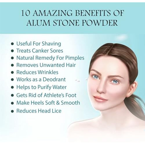Shine Organic Pure Alum Stone Powder For Face, Skin, Shaving, Teeth, Water Purification | Fitkari Powder | Phitkari Alum Stone Powder (100Gm)