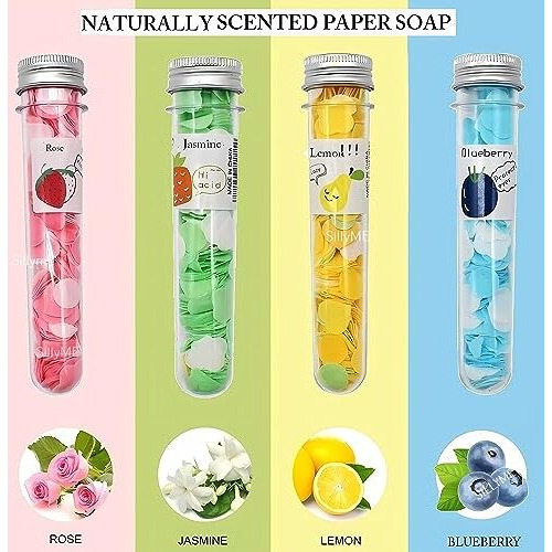 Funny Teddy Paper Soap Strips For Travel Essentials For Women Men - 2Pcs - Travel Accessories Dissolvable Soap Sheets For Hand Wash - Soap Paper Soap For Kids - Soap Sheets For Travel Soap Tube Box