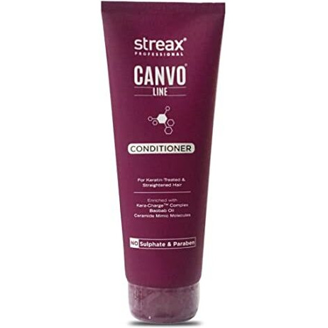 Streax Professional Canvoline Complete Hair Care Combo For Straightening Hair (Streax Canvoline Shampoo 300Ml + Conditioner 240Ml + Serum 100Ml) Pack Of 3