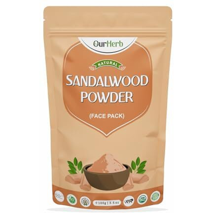 Ourherb Sandalwood Powder Face Pack For Glowing Skin & Tan Removal - Pure, Natural, And Effective Facial Care With Santalum Album Chandan Powder  100G | 3.5 Oz