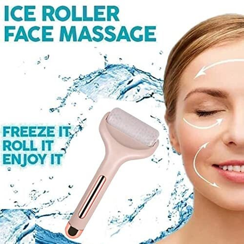 Veentus Dealsure Ice Roller Massager For Face Cooling Neck Skin Tightening Roller Brighten Complexion And Reduce Anti- Wrinkles Facial Skin Lifting, Under Eye Puffiness Massager