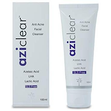 Aziclear Anti-Acne Facial Cleanser With Azelaic Acid, Lha, And Lactic Acid For Oily And Acne-Prone Skin Type, 100 Ml