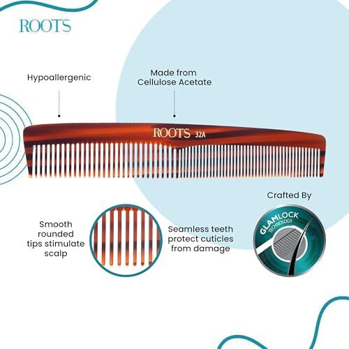 Roots - Classic Brown Dressing Comb - Designed With Dual Wide And Fine Tooth Hair Comb For Men And Women - Style Your Hair Hassle-Free - Light Weight Pack Of 1- Model No.32A