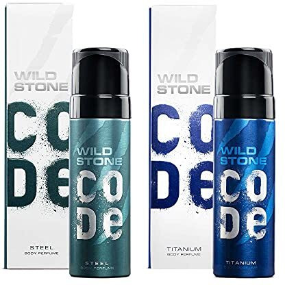 Wild Stone Code Steel And Titanium Long Lasting No Gas Body Perfume For Men, Pack Of 2 (150Ml Each), Spray