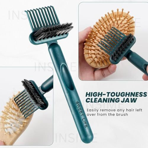 Insime 2 In 1 Premium Hair Brush Cleaner | Comb Cleaner Brush Tool Hairbrush Cleaner | Effective Hair Cleaning Brush Comb For Easily Removing Hair And Dust From Combs And Brushes
