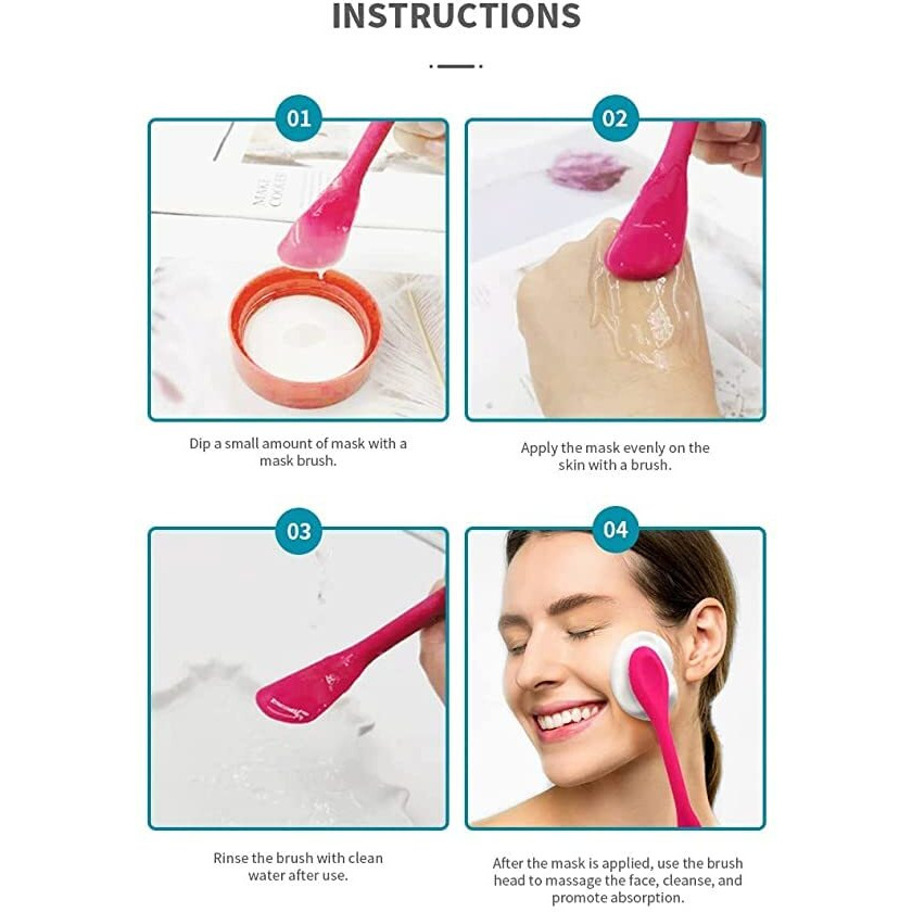 Sloane Silicone Face Scrubber Multipurpose, 2 In 1 Facial Cleansing Brush, Handheld Face Wash Brush For Pore Cleansing, Gentle Exfoliating, Removing Blackhead Brush