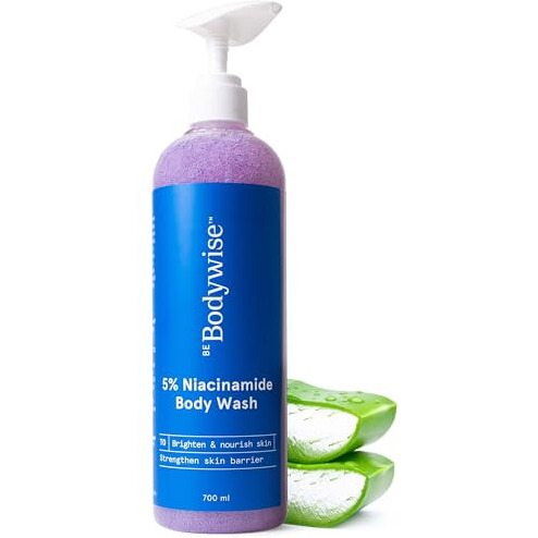 Be Bodywise 5% Niacinamide Brightening Body Wash 700Ml | Hydrates & Deep Cleanses Skin | For Glowing & Hydrated Skin | With Aloe Vera, Vitamin B3 & E | For All Skin Types