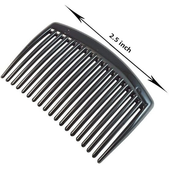 Dazzlediva Thin Side Comb 4Pcs (Black) Hair Clip Hairpin Plastic Hair Slides Side Comb Juda Pin Slide Clip Hairpin Side Combs Hair Accessories For Women And Girls Pack Of 4