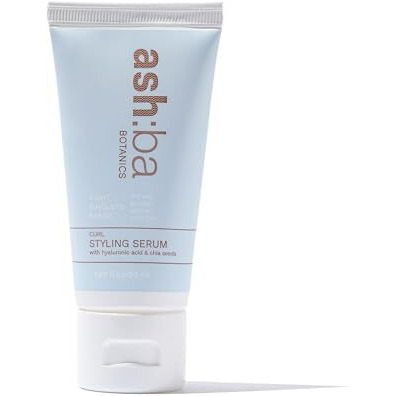 Ashba Botanics Curl Styling Serum Gel With Hyaluronic Acid | Provides Intense Hydration, Frizz Control, Bouncy & Shiny Hair | Lightweight, Non Sticky Hair Gel For Curly Hair, For Men & Women - 50Ml