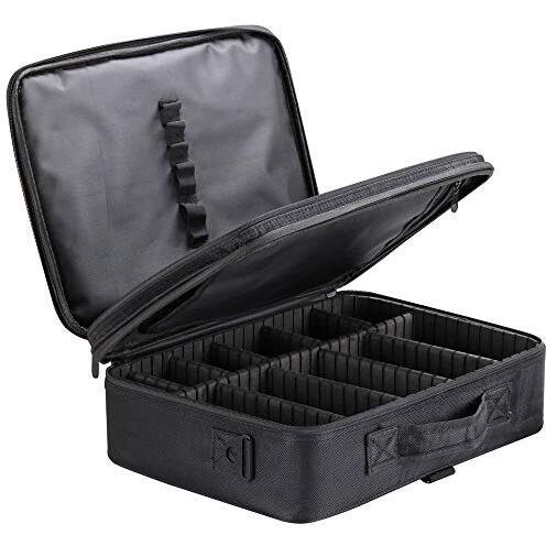 Rozia Extra Large Size 40Cm X 30 Cm X 12Cm Makeup Box For Girls,Makeup Box Vanity, Makeup Kit, Makeup Pouch, Cosmetic Bag, Makeup Brush Organizer And Vanity Bag, Toiletry Jewellery Box, Black