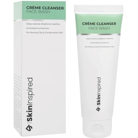 Skininspired Crme Cleanser Facewash | Complete Cleansing | Skin Brightening | Moisturising | For Normal, Combination, Oily & Acne-Prone Skin | Salicylic Acid + Lactic Acid + Vitamin C | 70 Ml