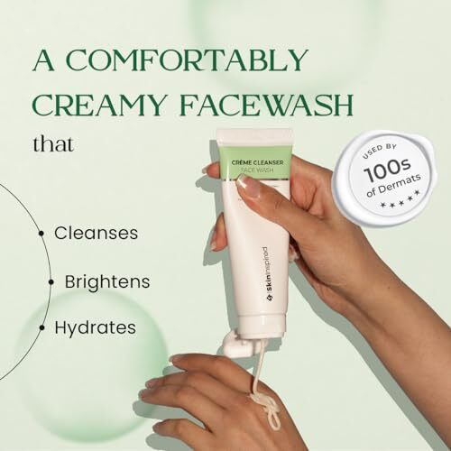 Skininspired Crme Cleanser Facewash | Complete Cleansing | Skin Brightening | Moisturising | For Normal, Combination, Oily & Acne-Prone Skin | Salicylic Acid + Lactic Acid + Vitamin C | 70 Ml