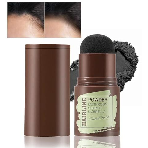 Figment Natural Hairline Powder, Hair Shading Sponge Pen, Hairline Shadow Powder Stick, Quick Hair Root Touch-Up, Paired With 2 Pairs Of Eyebrow Stamp