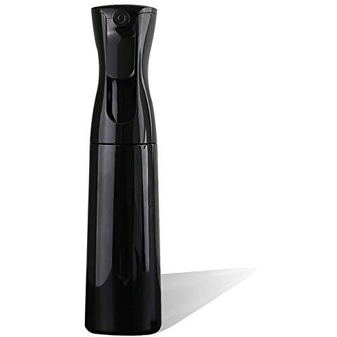 Zerostage Black Hair Spray Water Bottle Continuous Pressurized 360 Fine Mist Sprayers Refillable Empty Plastic Mister For Skin Care Hairstyling Plants Cleaning 300Ml 10Oz