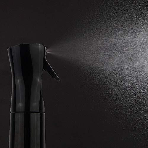 Zerostage Black Hair Spray Water Bottle Continuous Pressurized 360 Fine Mist Sprayers Refillable Empty Plastic Mister For Skin Care Hairstyling Plants Cleaning 300Ml 10Oz