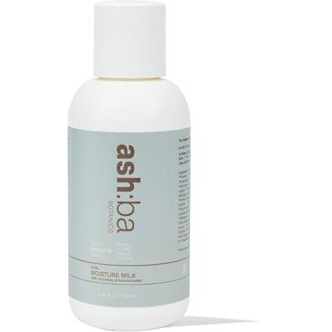 Ashba Botanics Curl Moisture Milk For Very Dry, Frizzy, Damaged, Curly & Wavy Hair | Leave In Cream With Moringa, Argan & Shea Butter For Deep Moisture, Frizz Control & Shine | For Men & Women - 100Ml
