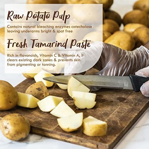Nat Habit Raw Potato Underarm Ubtan & Scrub For Brightening, Softening, Odour Control & Remove Darkness With Tamarind & Zero Chemical (40Gm X Pack Of 2)