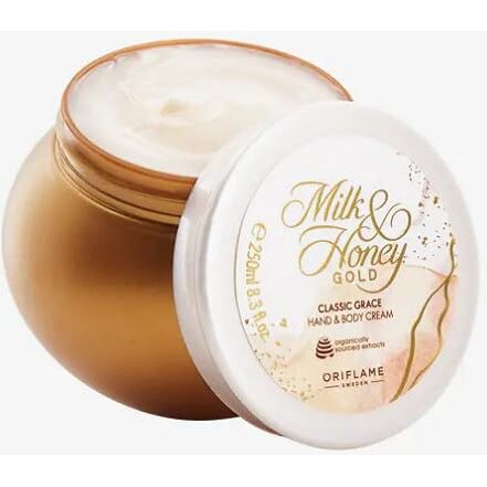Love Nature Oriflame Milk & Honey Gold Classic Grace Hand & Body Cream - 250G